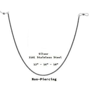 Silver ~ Simple Nipple Chain - No Piercing - Adjustable